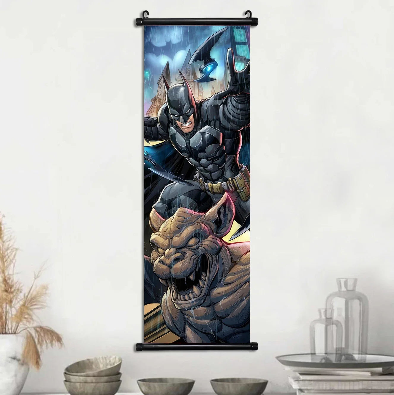 DC Batman Hanging Scroll Poster Movie Wallpaper Wall Artwork Canvas Painting Home Decoration Art Print Bedroom Decor Gift