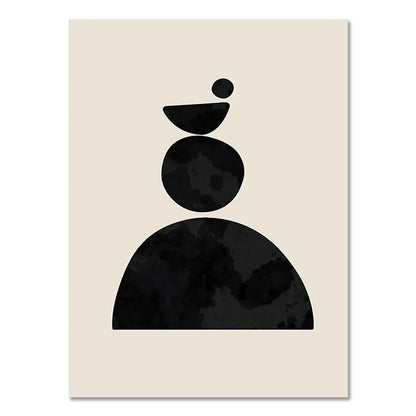 Abstract Boho Geometric Line Posters Black Beige Bohemian Wall Art Canvas Painting Print Picture for Living Room Home Decoration