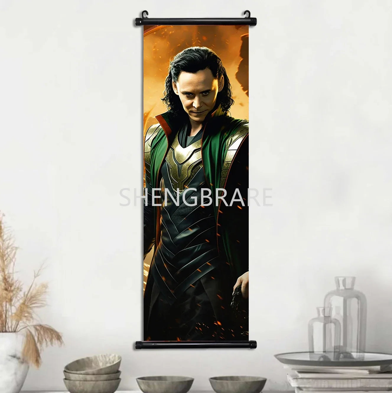 Marvel The Avengers Movie Loki Hanging Scroll Poster Artwork Home Decoration Decor Avengers Wallpaper Canvas Painting Print Gift