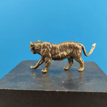 Miniature Brass Tiger Ornament Creative Animal Ornament Crafts Art Desktop Statues Modern Home Decor Item