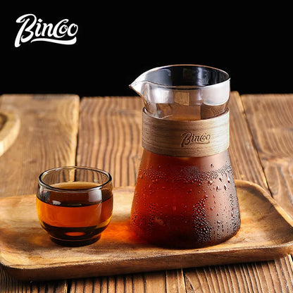 Bincoo – Pot de partage de café fait à la main, Pot de brassage en verre, tasse à café suspendue à l'oreille, Pot trempé à froid, tasse de dégustation