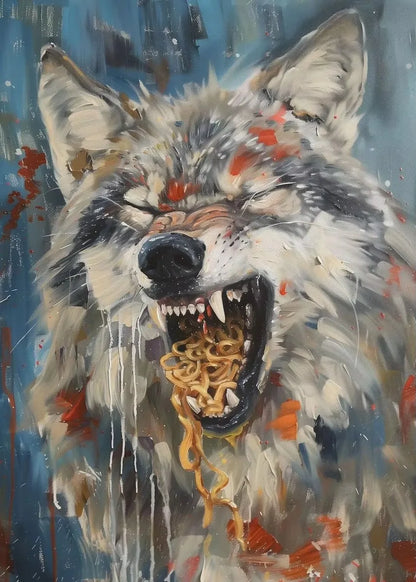 Lamian Noodles Animal Raccoon Hamster Bear Poster Canvas Printing Vintage Animals Kitchen Art Decor Home Dining Room Decoration