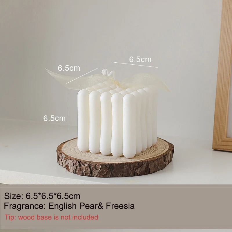 Rubik's Cube Scented Aromatic Candles Soy Wax Candles White English Pear & Freesia Aromatherapy Candle Wedding Home Decoration