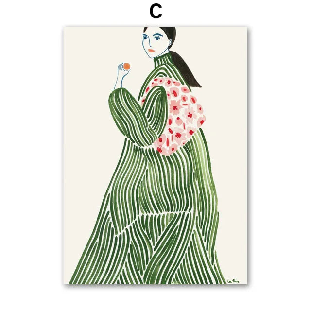 Abstract Girl Hand Fruit Flower Leaf Vase Wall Art Canvas Painting Nordic Posters And Prints Wall Pictures For Living Room Decor