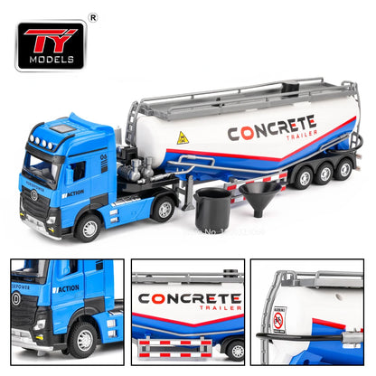 1/50 Scale Alloy Mud Pump Truck Model Diecasts Vehicle Model Toy with Light Sound Engineering Trucks Car for Boy Christmas Gifts