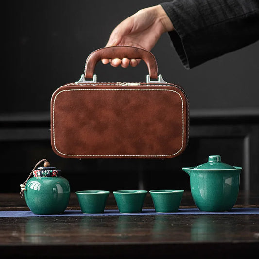 Travel Tea Set, Bowl Lid, Gaiwan,Tea Cup, Outdoor Kung Fu Tea Set, Portable Kuaike Cup, Sheep Fat Jade White Porcelain Gift