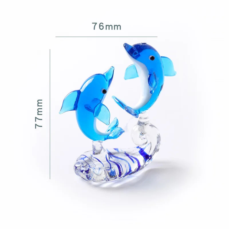 Crystal Dolphin Figurine Glass Lovely Sea Animal Ornament Home Table Statue Decor Fish Tank Craft Paperweight Kid Christmas Gift