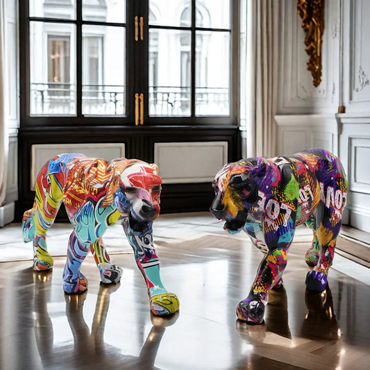 Modern Cheetah Statue Elegant Resin Leopard Figurine for Home Decor Versatile Living Room Office Accent Piece