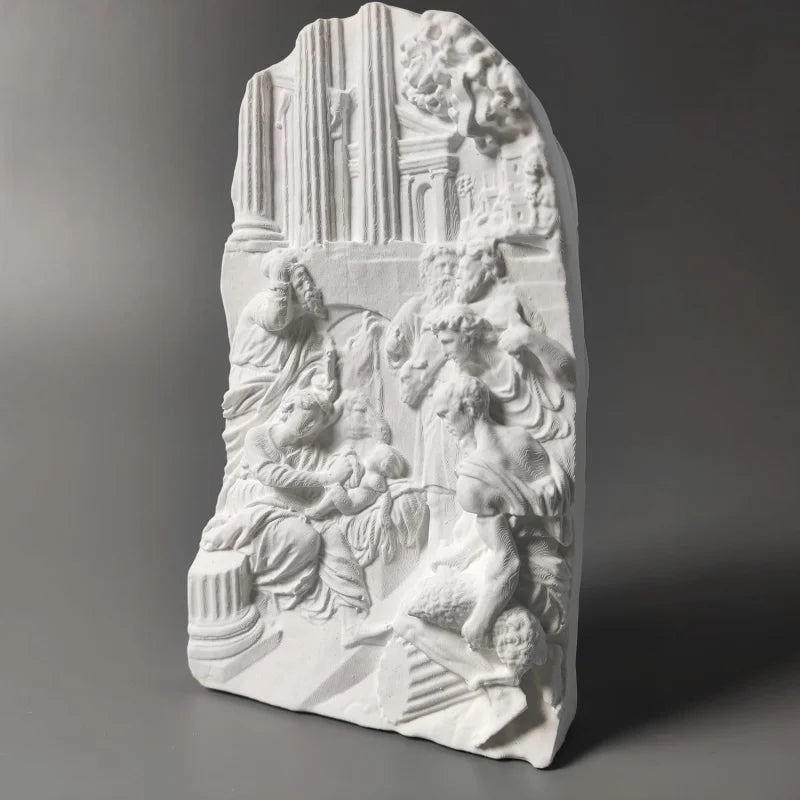 Nordic Retro Relief Art Ornaments Plaster Figure Sculpture Decoration Interior Living Room Figurines Desktop Decor Statue Modern