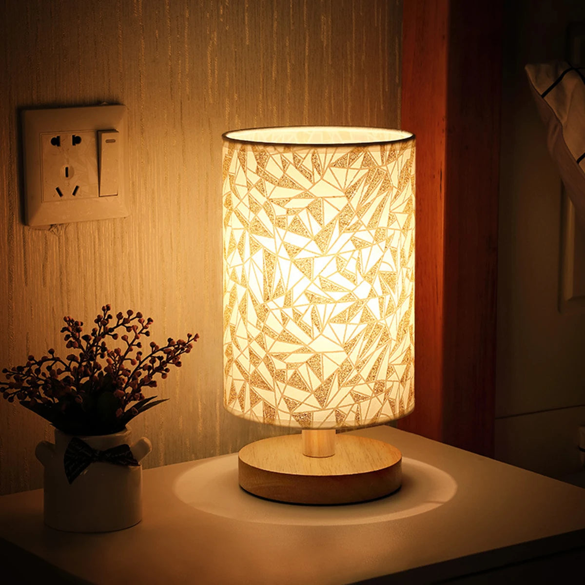 Lampe de nuit en bois massif, nouvelle lampe de Table en lin, lampe de bureau LED, Protection des yeux, lampe de chevet alimentée par USB, lampe de côté, décoration de chambre à coucher