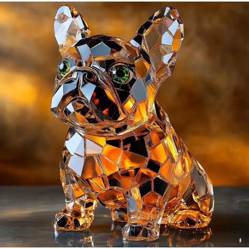 1 pc Handmade Dog Figurine Resin Puppy Ornament Collectible Art Animal Sculpture Ornament Dog Sculpture Home Bar Decor