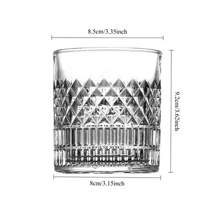 Whiskey Rocks Glass with Luxury Box - Set of 4pcs, 11 Oz Transparent Whiskey Glass for Scotch, Cocktail Drinks, Unique Gifts for