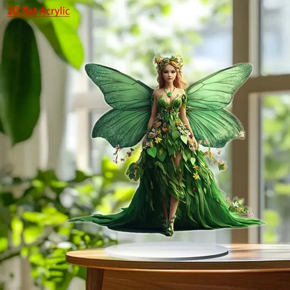 Vibrant Green Butterfly Fairy 2D Flat Acrylic Table Decoration ,Home,studio,Cafe,room, Ornament Desktop Gift Kit Sign