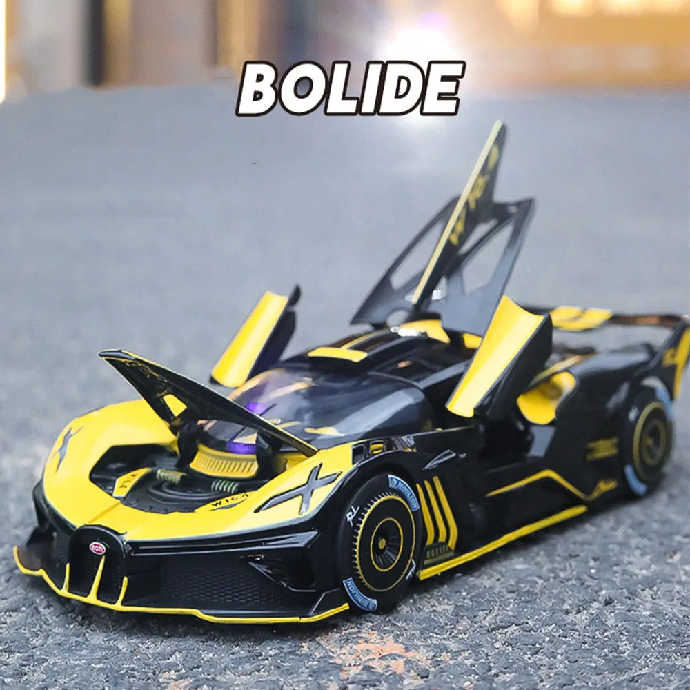 1:24 Scale Bolide Revuelto Model Sports Cars Toys Spray Version Alloy Diecast with Light Music Miniature Vehicle Boys Xmas Gifts