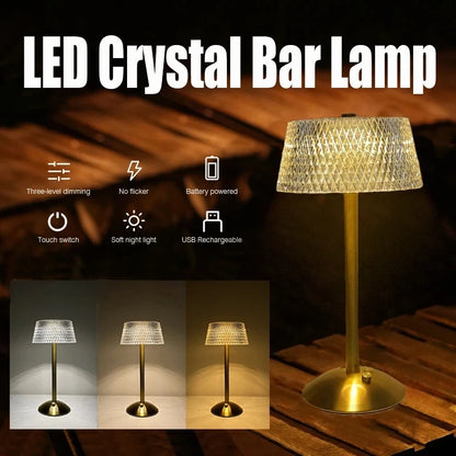 LED lampe de Table sans fil USB Rechargeable veilleuse tactile gradation lampe de bureau café/Bar/hôtel/chambre décor lumière d'ambiance