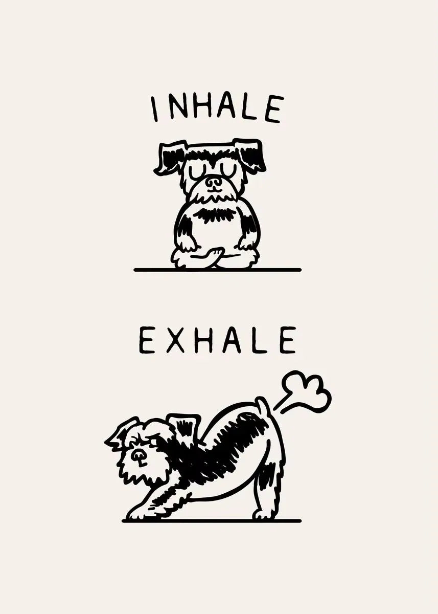 Inhale Exhale Poster Llama Sloth Husky Bulldog Dachshund Canvas Printing For Home Living Room Wall Decoration Frameless Painting