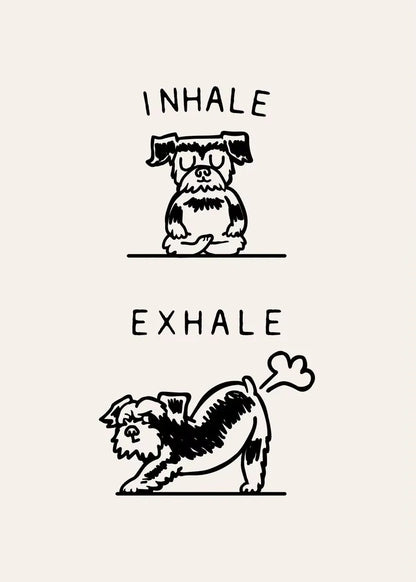 Inhale Exhale Poster Llama Sloth Husky Bulldog Dachshund Canvas Printing For Home Living Room Wall Decoration Frameless Painting