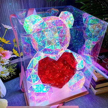 30cm Teddy Bear Doll Gift Lamp Colorful Sparkling Romantic Surprise LED gift Light Girls Birthday Valentine's Day Bedroom Decor