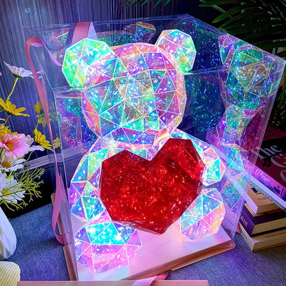 30cm Teddy Bear Doll Gift Lamp Colorful Sparkling Romantic Surprise LED gift Light Girls Birthday Valentine's Day Bedroom Decor