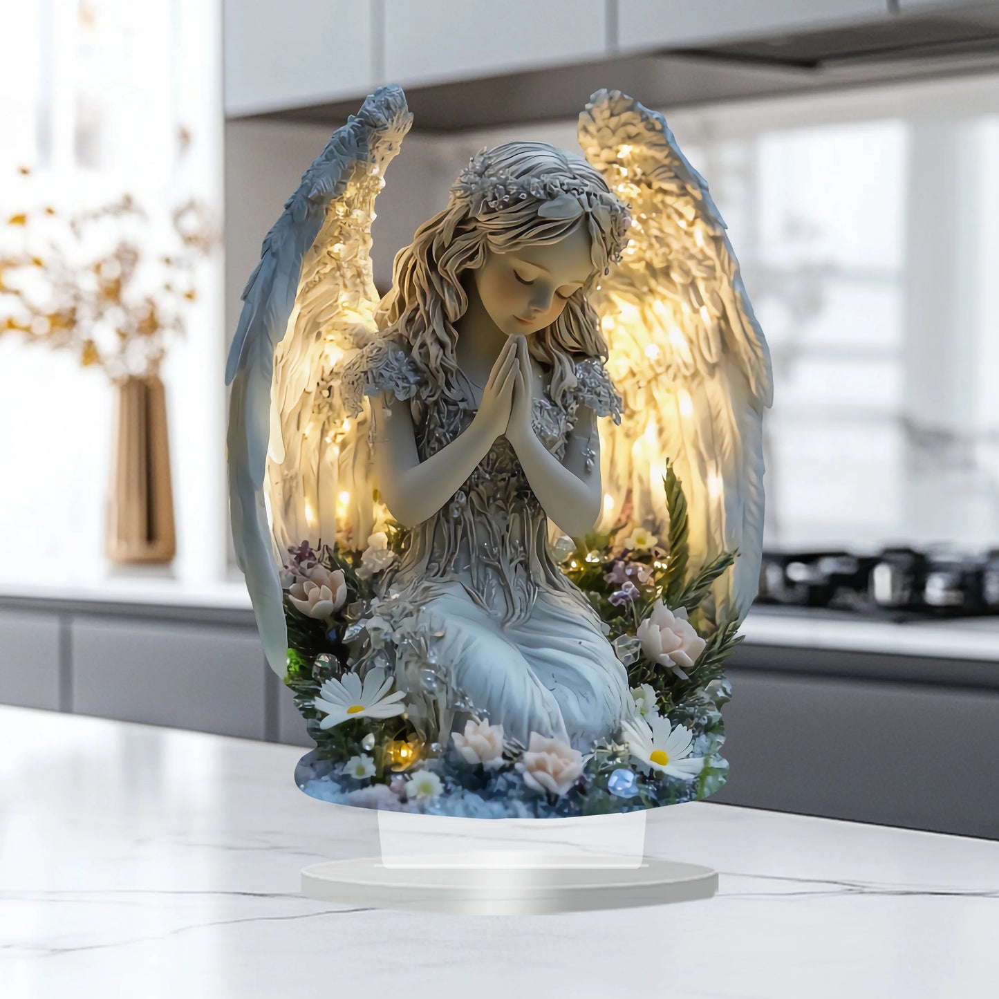 Prayer Angel Acrylic Ornament/Calm and Warm Tabletop Decor/The Perfect Gift for Home