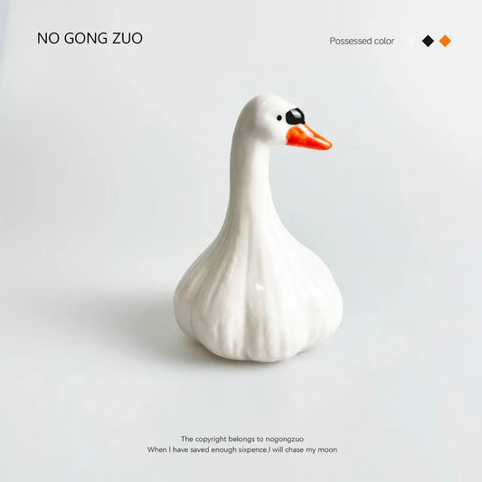 Cute Animal Garlic Duck Accessories Office Desktop Stress Relief Garlic Styling Forget Duck Small Deco for Friend Gift