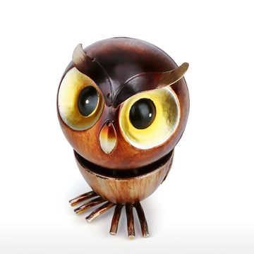 Owl Fun Ornament Iron Art Decor Handmade Craft Rotating Detachable Head Home and Desk Decoration Perfect Gift for Owl Lovers