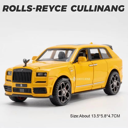 1:36 911 Carrera 1974 Rolls-Royce Cullinan Toy Cars Models Alloy Diecast Rubber Tires Pull Back Miniature Vehicle for Boys Gifts