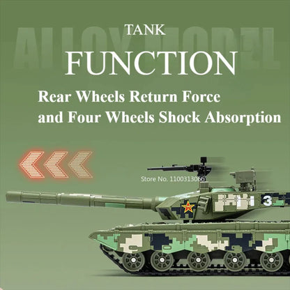 1:32 Amphibious Tank Cars Models Toys Wheel Shock Absorption Armored Miniature Vehicles Light Sound T99A Tanks for Kids Gifts
