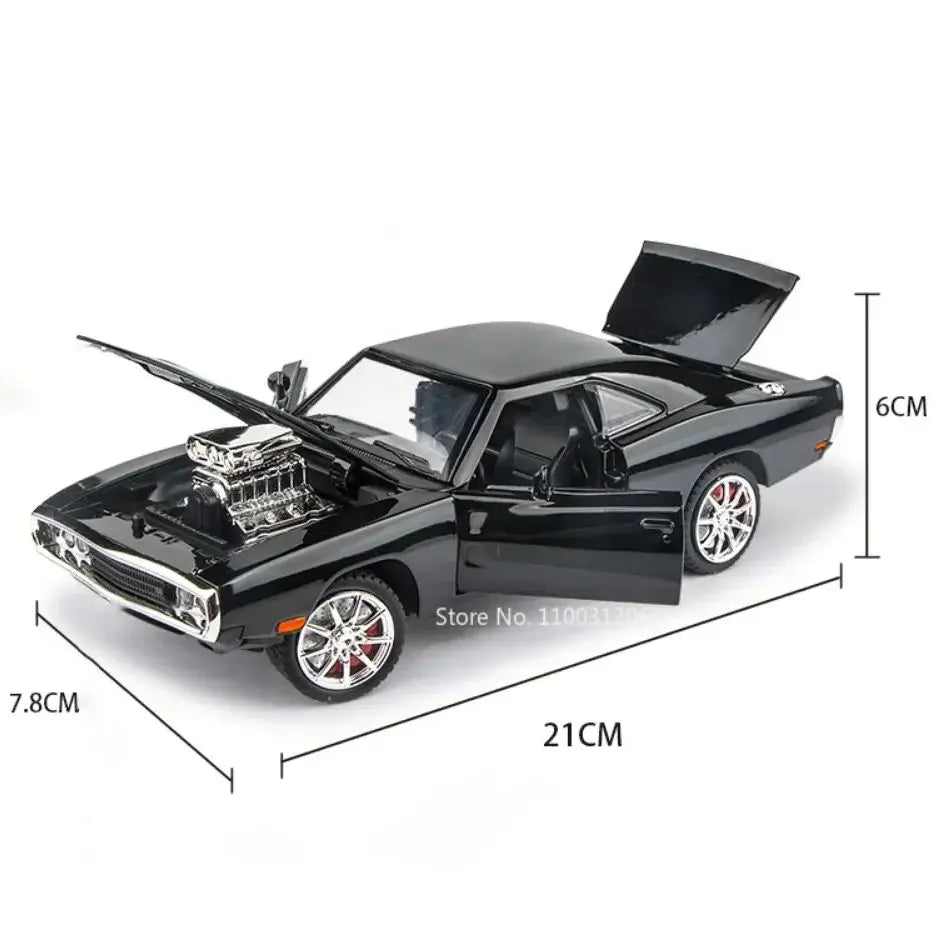 1:24 Scale Charger 1970 Alloy Car Model Toys Diecasts Metal High Simulation Vehicle with Sound and Light Car Toys Gifts for Boys