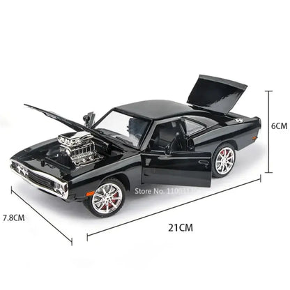 1:24 Scale Charger 1970 Alloy Car Model Toys Diecasts Metal High Simulation Vehicle with Sound and Light Car Toys Gifts for Boys