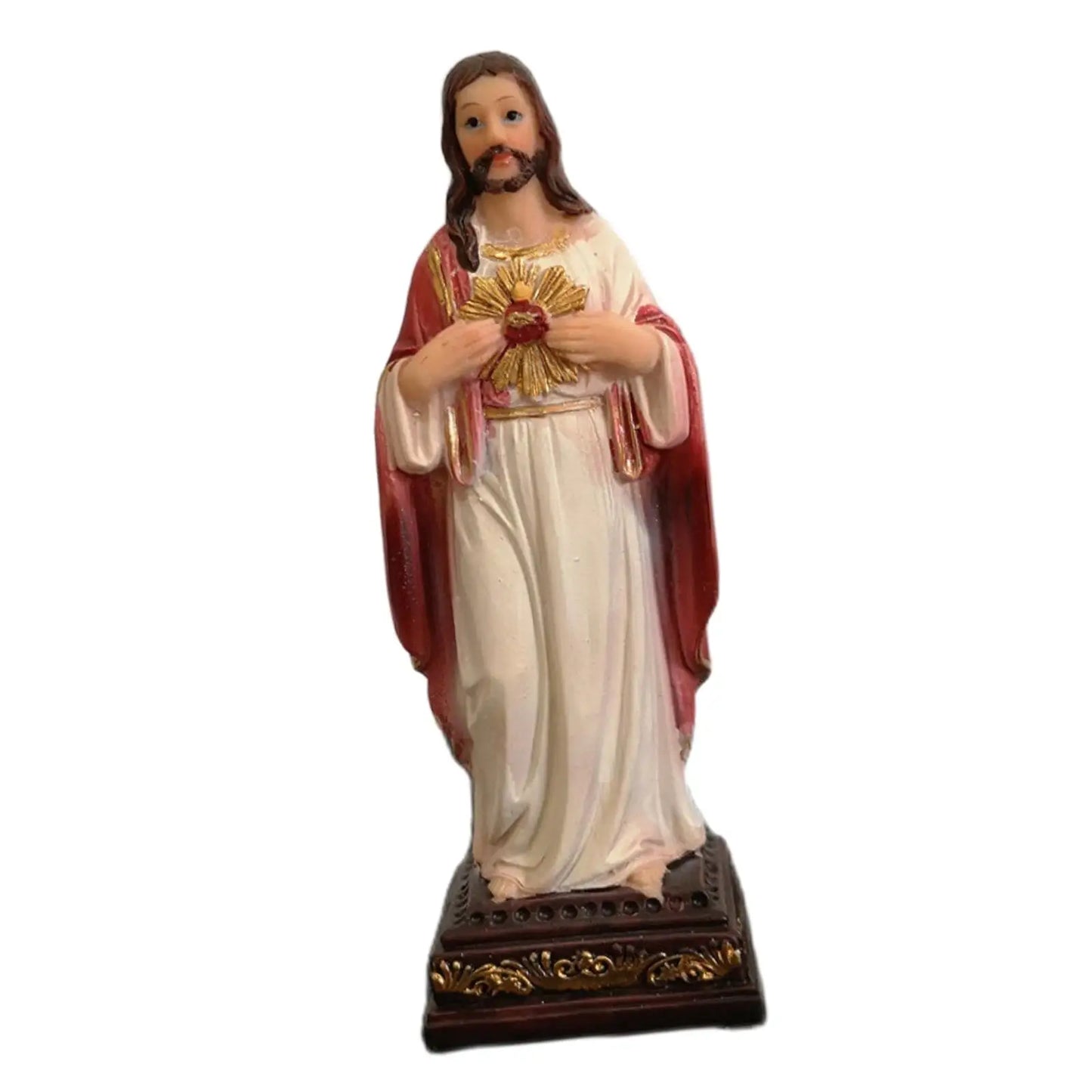 Virgin Mary Statue Artwork 5.12'' Collection Desk Display Religious Resin Statue Figurine for Shelf Bedroom Desk Church Office