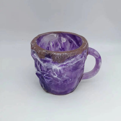 Hot Natural Resin Mineral Crystal Coffee Cups Colorful Large-Capacity Agate Crystal Cups Household Necessities