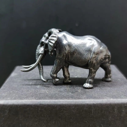 Mini Mammoth Elephant Ornaments Brass Solid Old Realistic Crafts Landscaping Desktop Ornaments Animal Miniatures Figurine