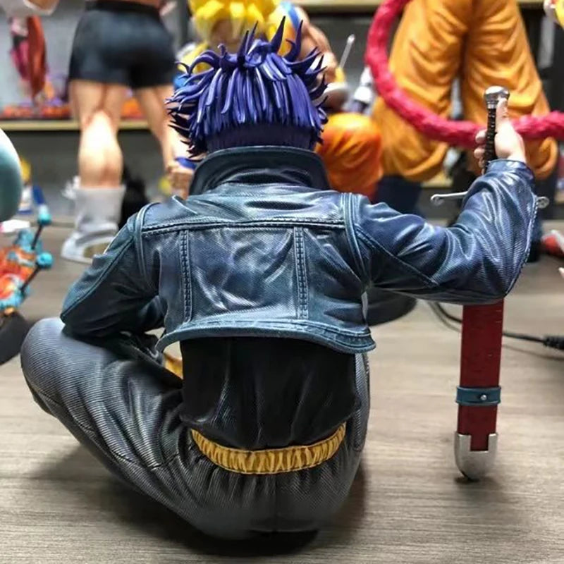 GK Dragon Ball Trunks Action Figure Statue 16cm PVC Ornaments Anime Super Saiyan Sitting Position Torankusu Figurine Model Toys