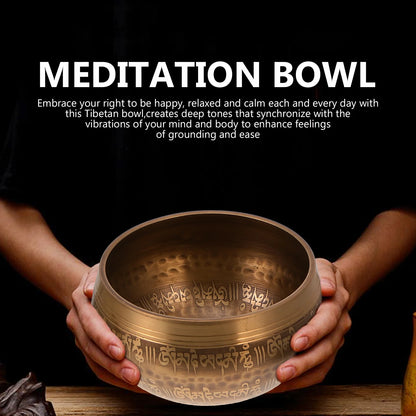 Bowl Meditation Sound Tibetan Singing Bowls Gifts Set Healingchakra Copper Spiritual Crystal Water Yoga Prayer Snack Alms Holy