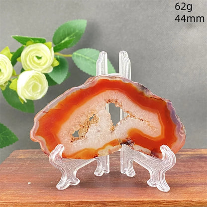 Natural Red Agate Crystal Cavity Stone - Energy Healing Reiki Meditation Beautiful Home Decor Gift for Prayer