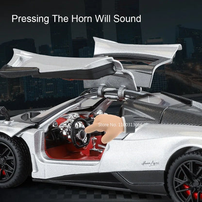 1:24 Pagani Huayra BC Apollo EVO Toy Cars Alloy Models Rubber Tires Doors Opened Miniature Sports Car  for Boys Collection Gifts