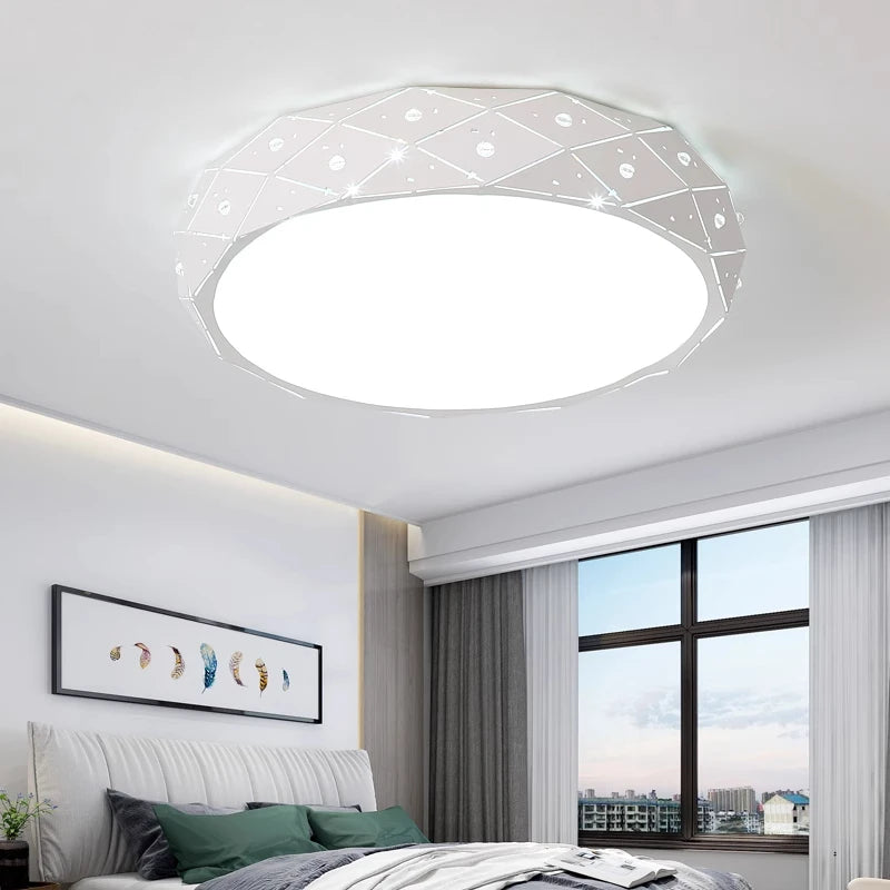 LED Ceiling Lamp with Remote Control Dimmable Creative Energy-saving Circular Ceiling Light Living Room Bedroom Indoor Lighting