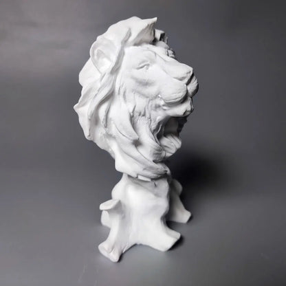 European Lion Bust Plaster Portrait Art Gypsum Retro Relief Desk Ornaments Art Aesthetic Sculpture Creative Animal Ornament