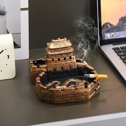 Chinese Style Retro Ashtray Living Room Home Decor Office High End Decoration for Boyfriend's Birthday Gift