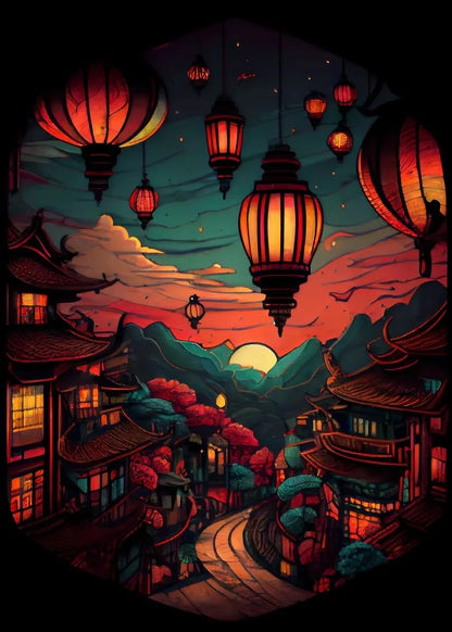 Modern Stained Glass Scenery Canvas Prints Wall Art Painting Nordic Posters Pictures Home Decor Mural For Living Room Unframed