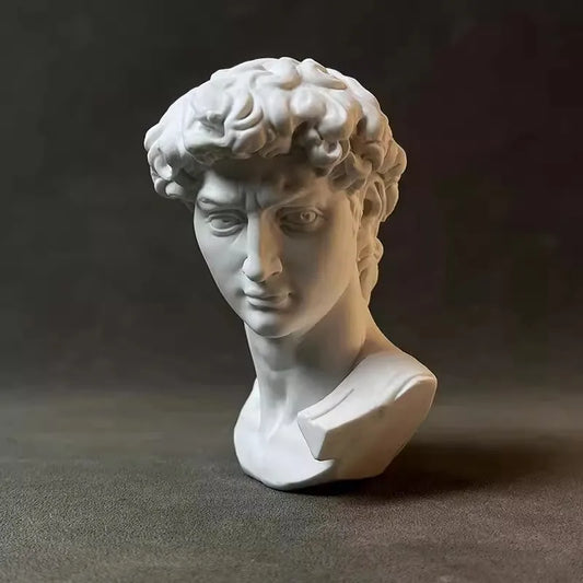 Renaissance Classical Male Sculpture Gypsum Art Statue Vintage Bookshelf & Desktop Decor, Museum Replica Gift for Art Collectors