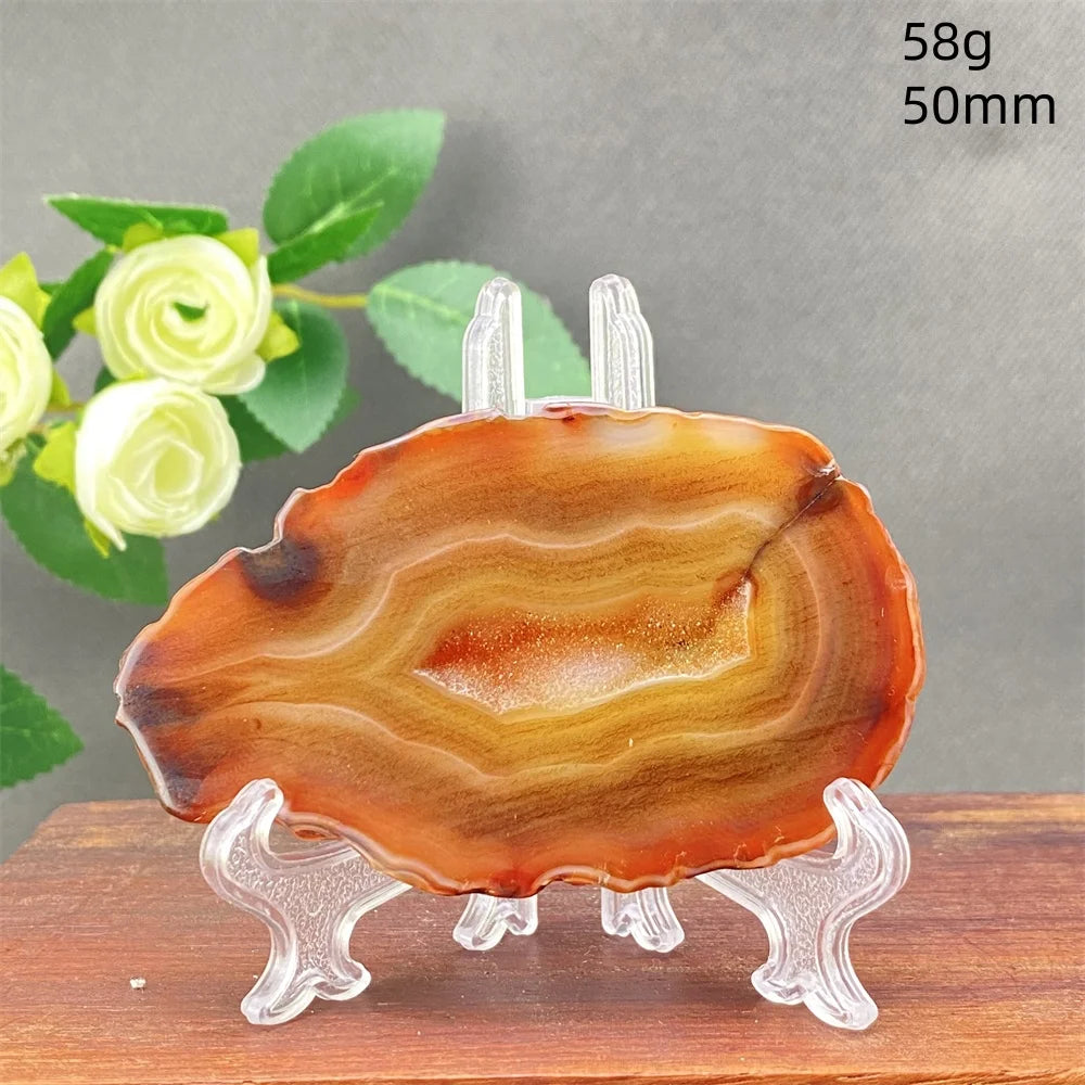 Natural Red Agate Crystal Cavity Stone - Energy Healing Reiki Meditation Beautiful Home Decor Gift for Prayer