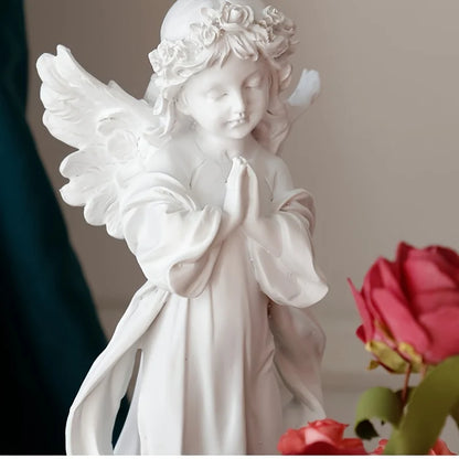 1pc, Creative Angel Girl Sculpture Decoration Home Living Room Bookcase Decoration Crafts Resin Statue Ornament