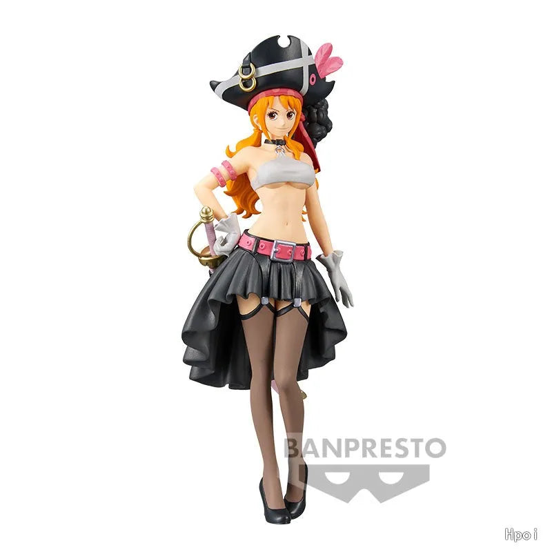 19CM Anime One Piece Action Figure Nami Black Clothes ONE PIECE FILM RED Sexy Girls Figurine PVC Collectible Model Toy Kid Gift