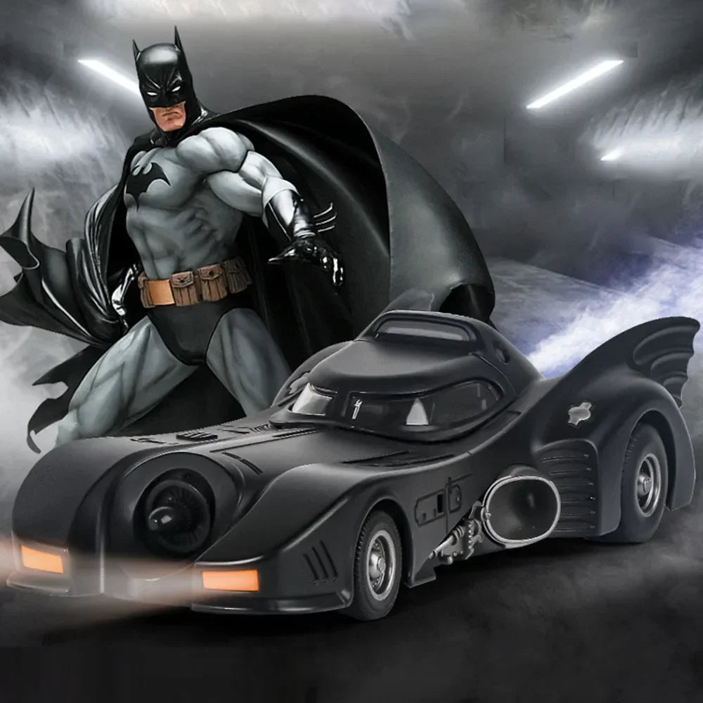1/24 1989 Batmobile Alloy Car Model Simulation Metal Diecast Toys Vehicle Model with Light Sound Super Sport Car for Boys Gifts