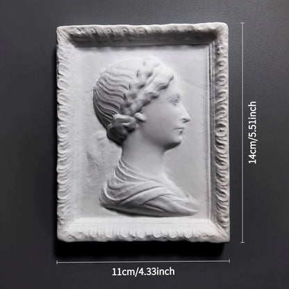 Nordic Lady Portrait Art Plaster Ornaments Retro Relief Advanced Aesthetic Home Decoration Luxury Figurine Decor Desktop Statue