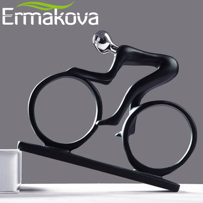 ERMAKOVA Moderne abstrakte Harz-Fahrradfahrer-Radfahrer-Statue, Fahrradfahrer-Statue, Fahrradrennfahrer-Fahrer-Figur, Büro-Wohnzimmer-Dekoration