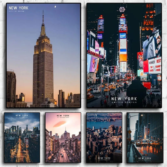 Modern American Famous City New York Travel City Landscape Posters Canvas Painting and Prints Wall Art HD Photo Room Home Decor