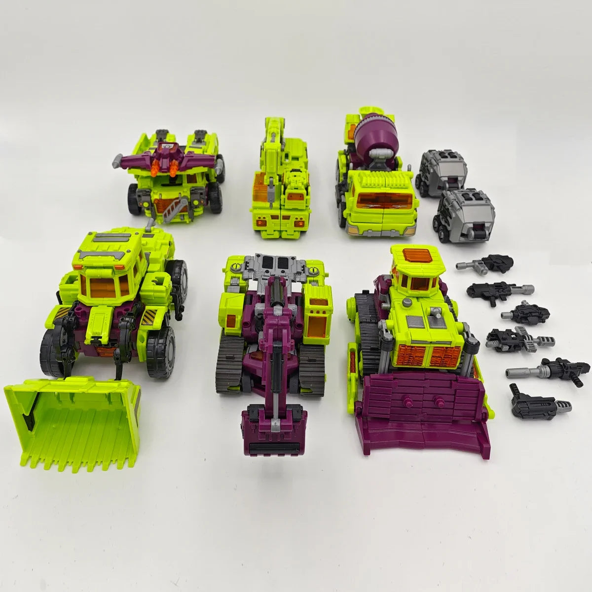 NBK 3349 Transformation Toy Devastator 6in1 Combiner Robot Action Movie Figures Model Bulldozer 42cm Oversize Deformation Car